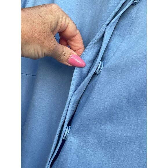 Worthington Woman Strech Vintage Light Blue Mid Length Trench Coat Size 24 Plus - Picture 7 of 12